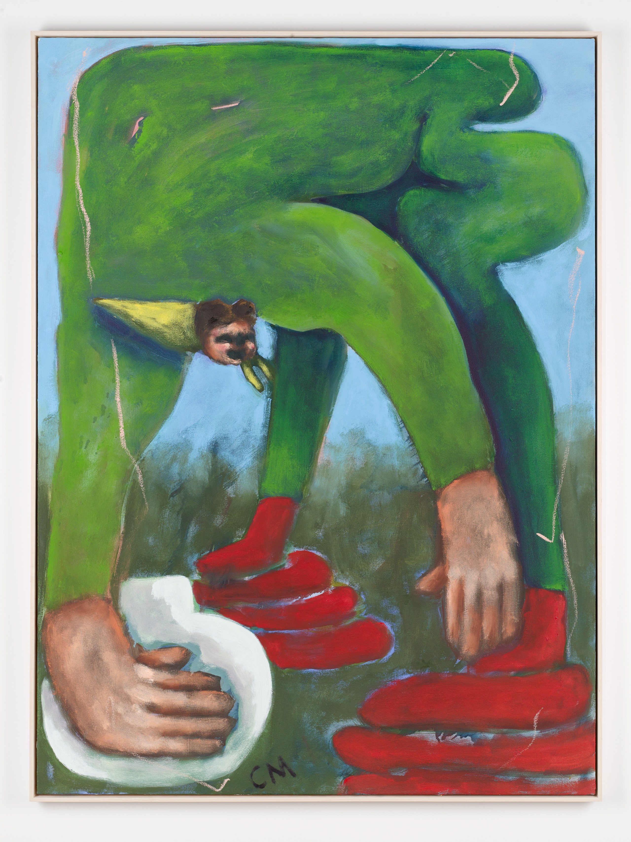 Conny Maier, Aussichten, 2022, oil, pigment, oil stick on canvas, 150 x 110 cm, 59 1/2 x 43 1/2 in