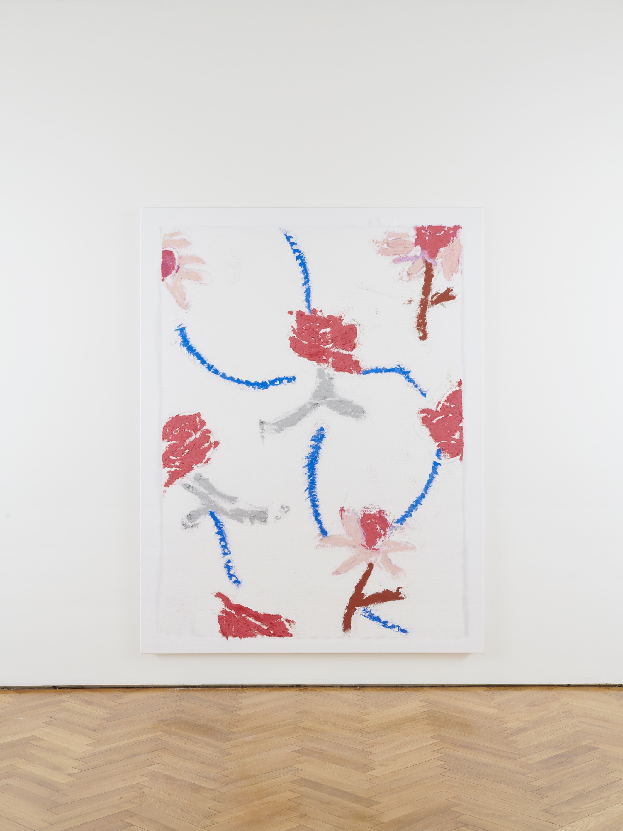 Kaspar Müller, Untitled, 2020, UV cured ink and Sennelier oil pastel on canvas, 210 × 160 × 3 cm