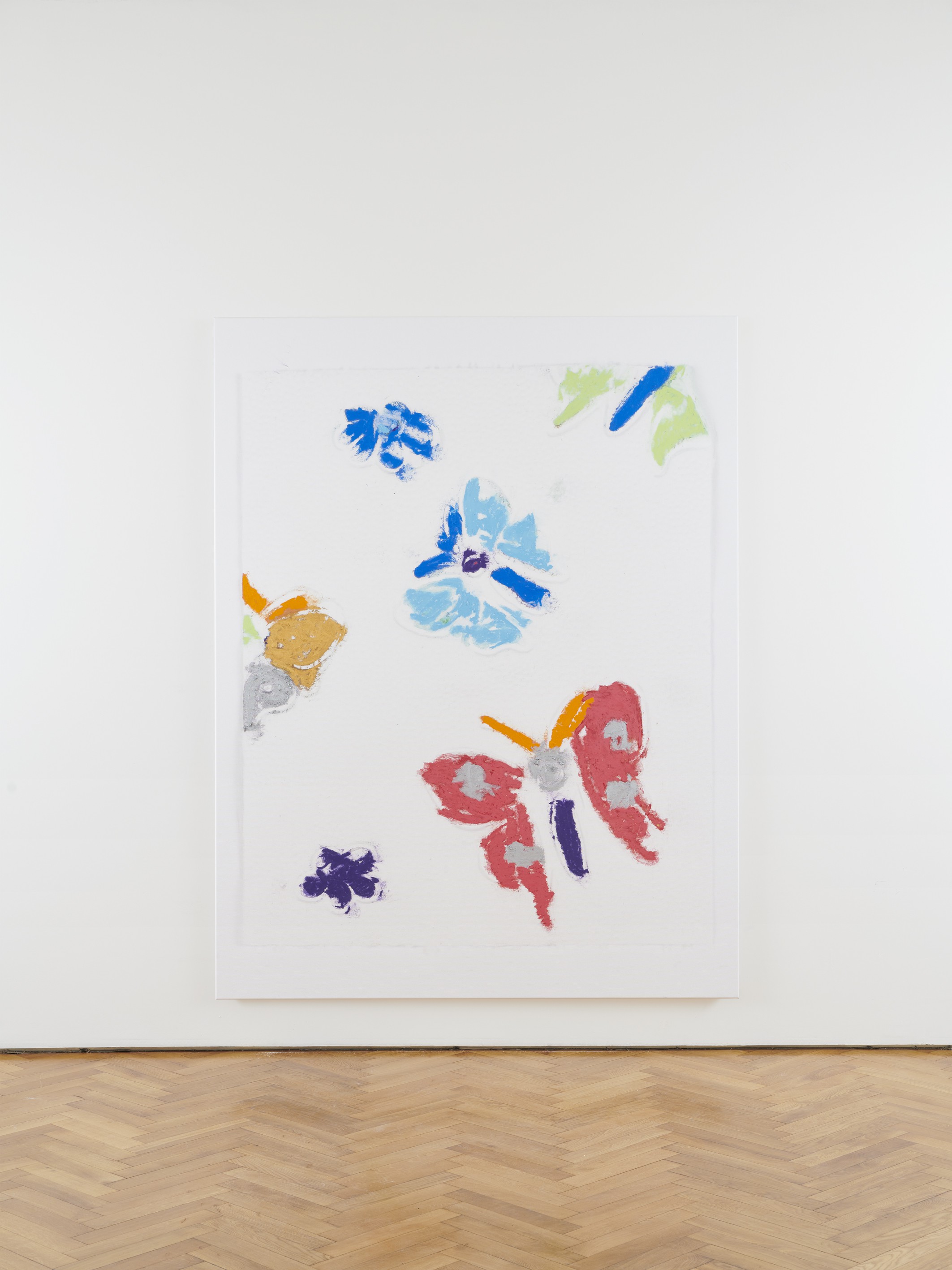 Kaspar Müller, Untitled, 2020, UV cured ink and Sennelier oil pastel on canvas, 210 × 160 × 3 cm