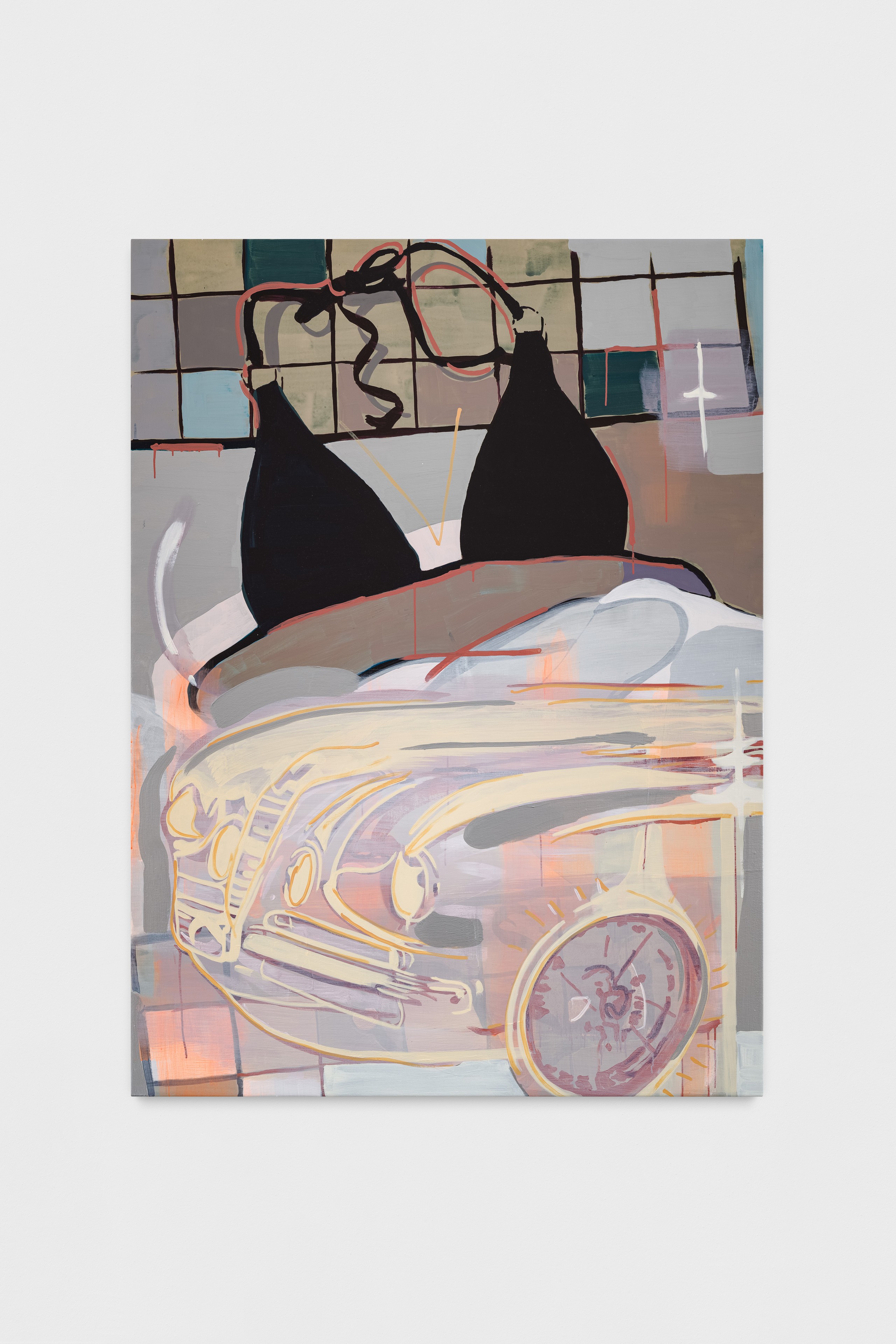 Andrea Fourchy, Color Me Your Car, 2022, oil and acrylic on canvas, 175.3 x 129.5 x 2.5 cm