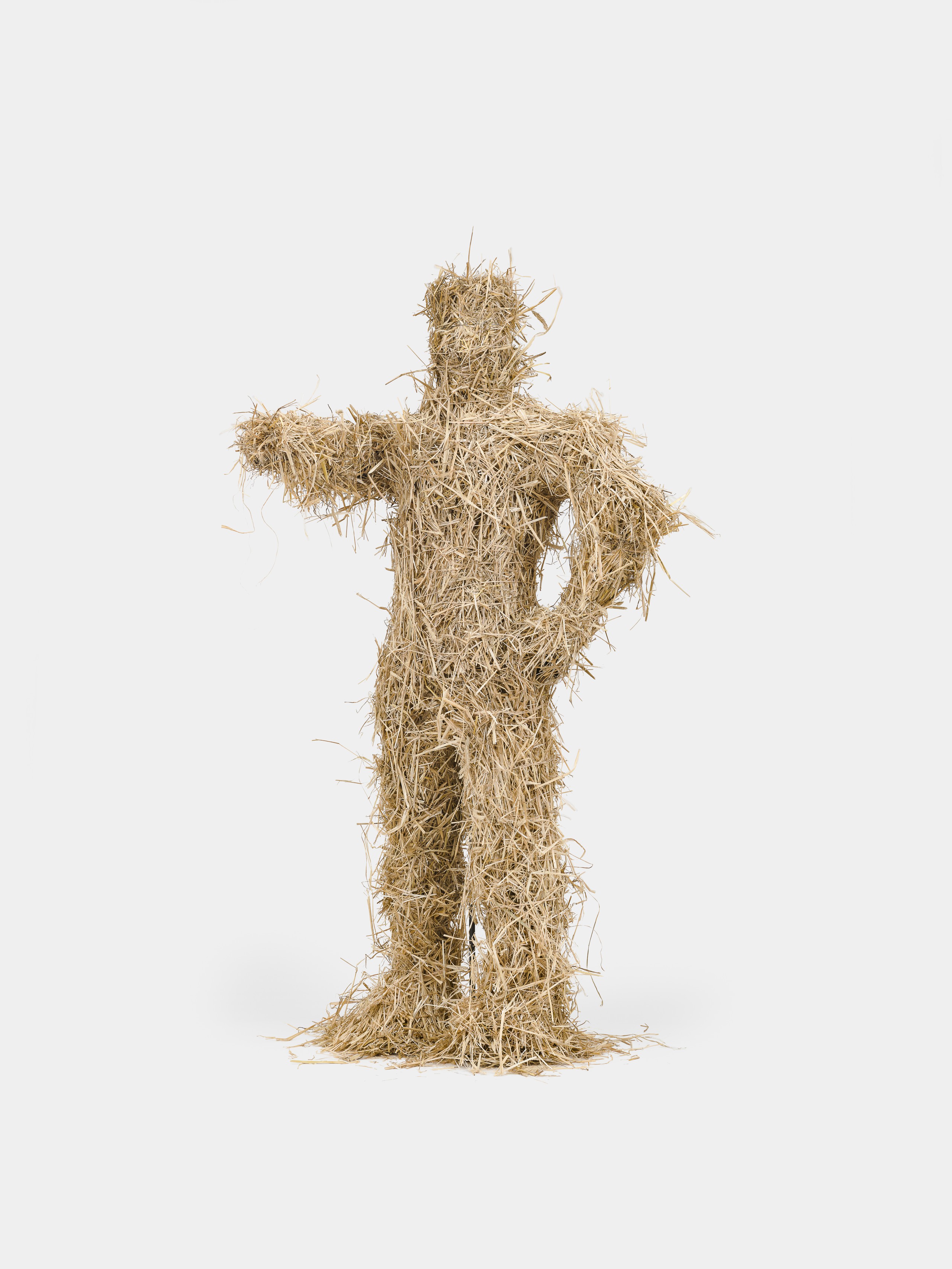 Kaspar Müller, Untitled, 2022, Straw, fiberglass, wood, steel 200 x 110 x 100 cm, 78 1/2 x 43 1/2 x 39 1/2 in