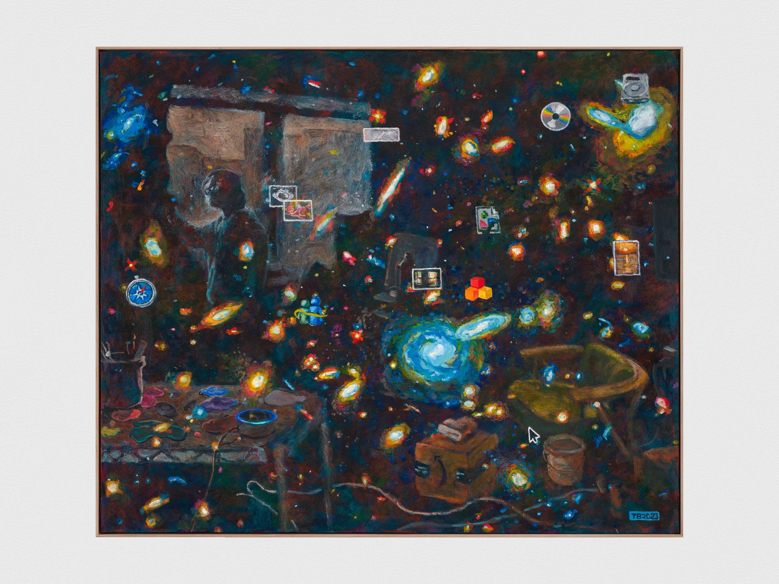 Trisha Baga, Neural Tube, 2023, Oil on canvas, 155 x 185.5 x 7 cm / 61 x 73 x 3 in
